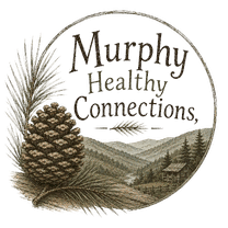 Murphy Healthy Connections — pine cone and mountain valley emblem